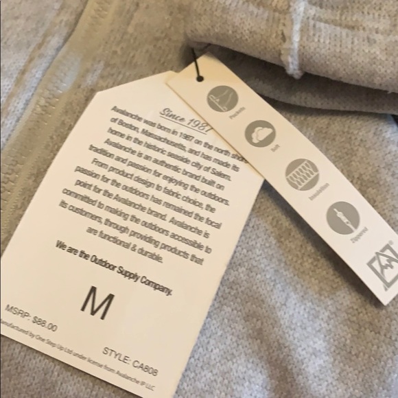 Avalanche gray sweater jacket w fleece inside! - Picture 10 of 10